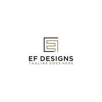 ef, fe design de sinal de logotipo inicial vetor