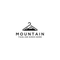 design de sinal de logotipo de moda de montanha e cabide vetor