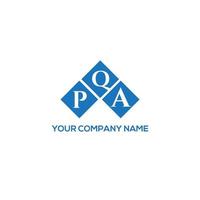 design de logotipo de carta pqa em fundo branco. conceito de logotipo de letra de iniciais criativas pqa. pqa desenho de letras. vetor