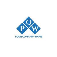 design de logotipo de carta pqw em fundo branco. conceito de logotipo de letra de iniciais criativas pqw. pqw desenho de letras. vetor