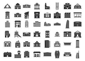 conjunto de ícones de construção, estilo simples vetor