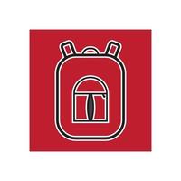 design de logotipo de mochila vetor