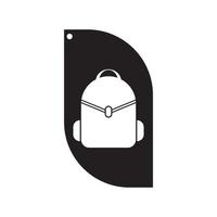 design de logotipo de mochila vetor