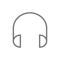 fones de ouvido de vetor cinza eps10 ou ícone de arte de linha de fones de ouvido em estilo moderno moderno plano simples isolado no fundo branco
