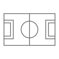 campo de futebol de vetor cinza eps10 ou ícone de arte de linha de campo de futebol em estilo moderno moderno plano simples isolado no fundo branco