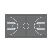 ícone de quadra de basquete de vetor cinza eps10 em estilo moderno moderno plano simples isolado no fundo branco