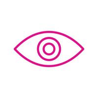ícone de arte de linha de olho humano de vetor rosa eps10 ou logotipo em estilo moderno simples e moderno isolado no fundo branco