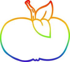 desenho de linha de gradiente de arco-íris desenho de maçã suculenta vetor