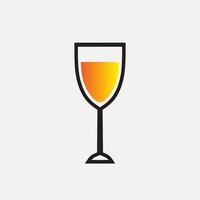 logotipo minimalista de copo de suco de laranja. desenho vetorial simples. isolado com fundo suave. vetor