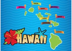 Tiki Torch Hawaii Map Vector