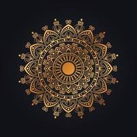 vetor de design de mandala real dourada de luxo para fundo, henna, mahanadi, tatuagem, islâmico, ornamento, festival, alpona