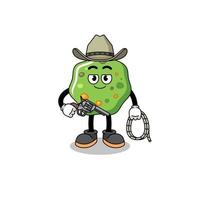 personagem mascote de vômito como um cowboy vetor