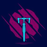 logotipo de arte de linha de bicicleta de estrada de bicicleta. design colorido com fundo escuro. ilustração em vetor abstrato. fundo marinho isolado para camiseta, pôster, roupas, merchandising, vestuário.