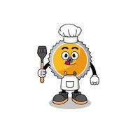 ilustração de mascote do chef de lâmina de serra vetor