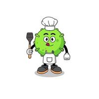 ilustração de mascote do chef de vírus vetor