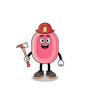 mascote dos desenhos animados do bombeiro de sabão vetor