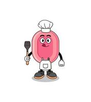 ilustração de mascote de chef de sabão vetor