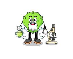 mascote do vírus como cientista vetor