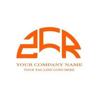 design criativo do logotipo da carta zcr com gráfico vetorial vetor