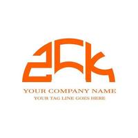 design criativo de logotipo de letra zck com gráfico vetorial vetor