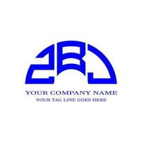 design criativo de logotipo de letra zbj com gráfico vetorial vetor