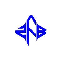 design criativo de logotipo de letra zfb com gráfico vetorial vetor