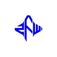 design criativo de logotipo de letra zfw com gráfico vetorial vetor