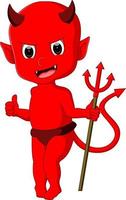 lindo diabo vermelho vetor