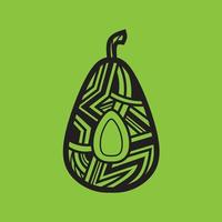logotipo minimalista de abacate. design de vetor de frutas simples. isolado com fundo suave.