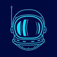 astronauta explora o logotipo da arte neon do vetor da galáxia. design colorido do universo astronomia com fundo escuro. ilustração gráfica abstrata. fundo preto isolado para camiseta, pôster, roupas.