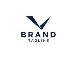 letra inicial v logotipo fita papel plana vector design de logotipo. utilizável para logotipos de identidade e branding.