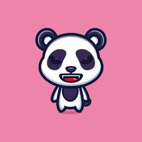 vetor premium de design de personagem de desenho animado de mascote panda malvado