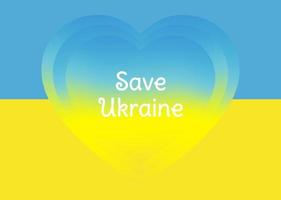 bandeira da ucrânia sob a forma de um coração. o conceito de paz na ucrânia. ilustração vetorial. conflito ucrânia rússia vetor