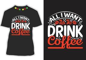 vetor de design de camiseta com citações de café