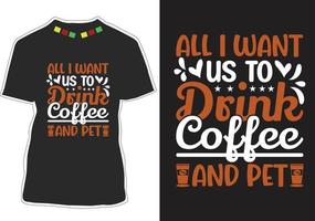 design de camiseta com citações de café vetor