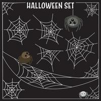 conjunto de halloween de teia de aranha vecter. vetor