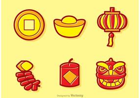 Desenhos animados chineses de Ano Novo lunar vetores