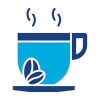 ícone de duas cores de glifo de pausa para o café vetor