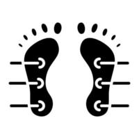 ícone de glifo de acupuntura de pé vetor
