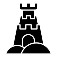 ícone de glifo do castelo vetor