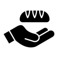 ícone de glifo de doação de pão vetor