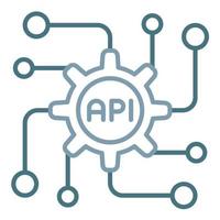 ícone de duas cores de linha api vetor