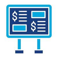 ícone de duas cores de glifo de apresentação de orçamento vetor
