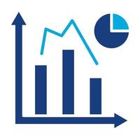 ícone de duas cores de glifo de gráfico de barras vetor