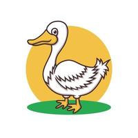 ilustração em vetor pato pássaro animal dos desenhos animados. logotipo de mascote de pato de ganso. elemento de personagem de ícone de símbolo de gado e aves