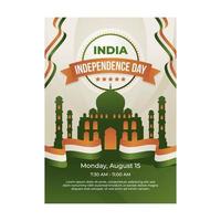 modelo de cartaz do dia da independência da índia vetor
