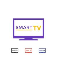 ícone do vetor smart tv em branco