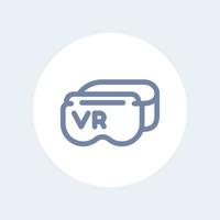 fone de ouvido de realidade virtual, ícone de linha de óculos vr isolado em branco vetor