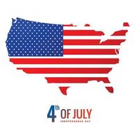feliz 4 de julho dia da independência no design de estilo de mapa vetor