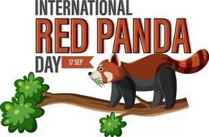 dia internacional do panda vermelho vetor